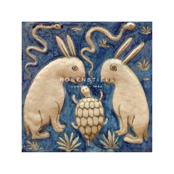 Zakarya Qazvini Hand Numbered Limited Edition Print on Paper :"Two Rabbits, Two Snakes and a Tortoise"