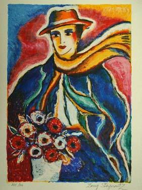 Zamy Steynovitz Hand Signed and Numbered Limited Edition Serigraph on Paper: " Falling in Love "