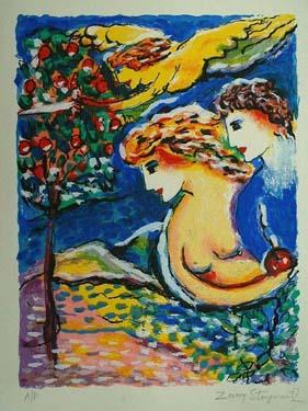 Zamy Steynovitz Hand Signed and Numbered Limited Edition Serigraph on Paper: " In Paradise "