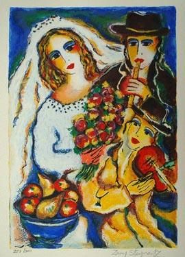 Zamy Steynovitz Hand Signed and Numbered Limited Edition Serigraph on Paper: " Serenade of Love "