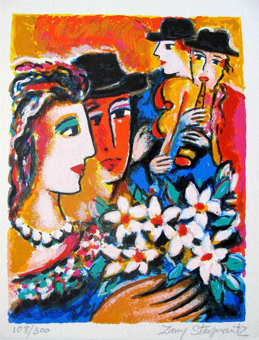 Zamy Steynovitz Hand Signed Limited Edition Lithograph:"Lovers Serenade"