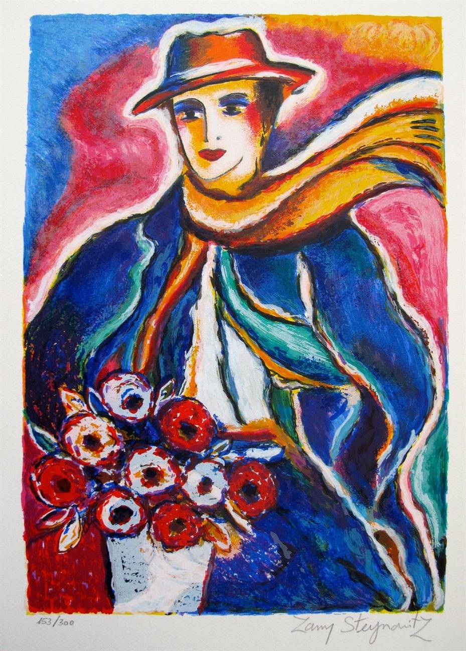 Zamy Steynovitz Hand Signed Limited Edition Serigraph:"Windy Day"