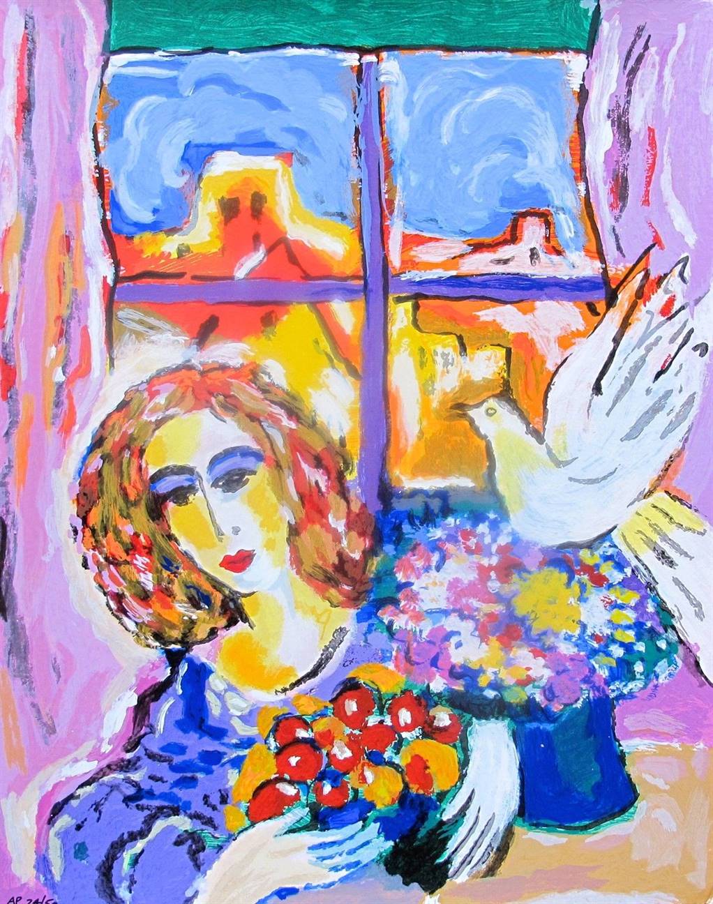 Zamy Steynovitz Limited Edition Art Serigraph:"Dove At The Window"