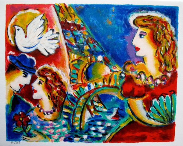 Zamy Steynovitz Limited Edition Serigraph:"Love In Paris"