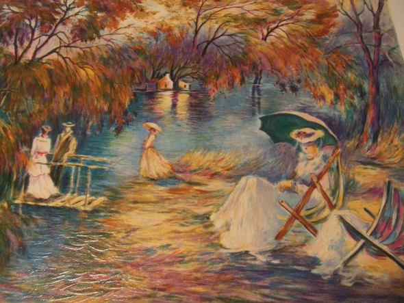 Zina Roitman Serigraph on Paper: "Sunset on the Lake"