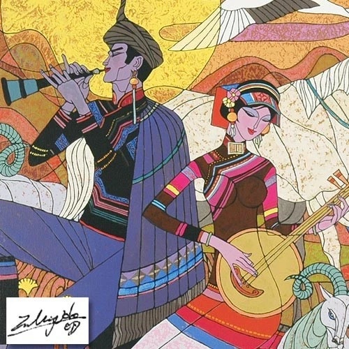 Zu Ming Ho Limited Edition Serigraph Print: " Zu Ming Ho In The Year Of The Ram"