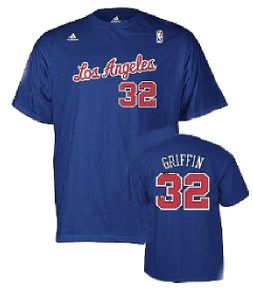 Adidas Blake Griffin Blue Los Angeles Clippers #32 Player Name T Shirt