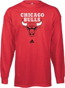 Adidas Chicago Bulls Red Full Court Long Sleeve T Shirt