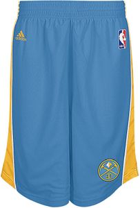 Adidas Denver Nuggets Light Blue 10 Inseam Deep Three Embroidered Basketball Shorts