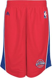 Adidas Detroit Pistons Red 10 Inseam Deep Three Embroidered Basketball Shorts