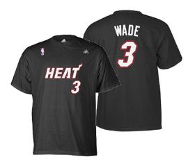Adidas Dwayne Wade Miami Heat #3 Player Name T Shirt