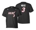 Adidas Dwayne Wade Miami Heat #3 Player Name T Shirt