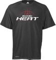 Adidas Miami Heat Heather Black ClimaLite Short Sleeve T Shirt
