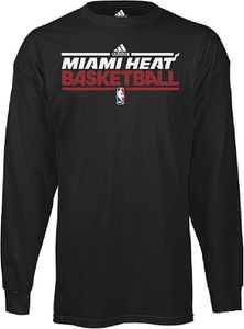 Adidas Miami Heat Long Sleeve Practice T Shirt