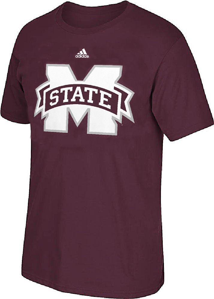 Adidas Mississippi State Bulldogs Maroon Synthetic Huge Preferred Logo Climalite T Shirt