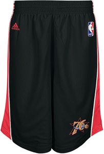 Adidas Philadelphia 76ers Black 10 Inseam Deep Three Embroidered Basketball Shorts