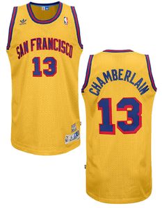 Adidas Wilt Chamberlain San Francisco Warriors Embroidered Replica Throwback Basketball Jersey