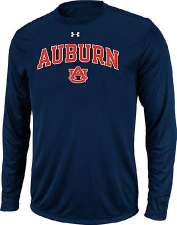 Auburn Tigers Blue Poly Dry HeatGear NuTech Long Sleeve Shirt by Under Armour