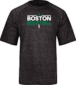 Boston Celtics Adidas New Authentic On-Court Heather Black Practice Climalite Performance T Shirt