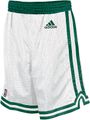 Boston Celtics Adult White Tackle Twill Logo Swingman Shorts By Adidas