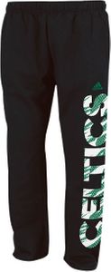 Boston Celtics Black Open Bottom Vertical Cut Fleece Sweatpants by Adidas