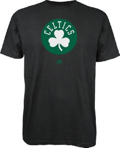 Boston Celtics Black Primary Logo T Shirt by Adidas