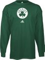 Boston Celtics Green Primary Logo Long Sleeve Tee Shirt by Adidas