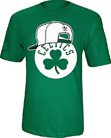 Boston Celtics Green Snap Back Logo Tee Shirt by Adidas