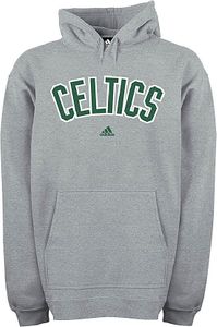 Boston Celtics Grey Embroidered Chest Plate Hoody Sweatshirt by Adidas