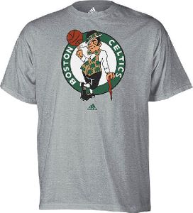 Boston Celtics Grey Primary Logo T Shirt by Adidas