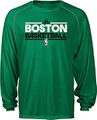 Boston Celtics Heather Green Adidas Authentic On-Court Long Sleeve Practice Climalite T Shirt