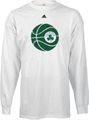 Boston Celtics Mesh Ball NBA White Long Sleeve Tee Shirt By Adidas