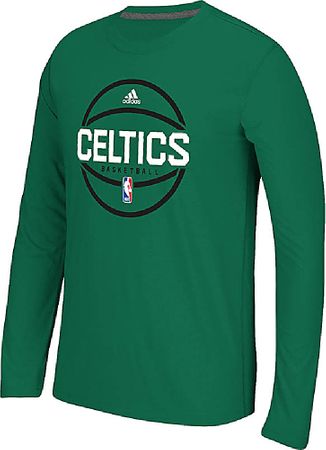 Boston Celtics Adidas Green Pre-Game Ultimate Synthetic Slimmer Fit Long Sleeve T Shirt