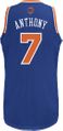 Carmelo Anthony New York Knicks #7 Royal Swingman Basketball Jersey by Adidas