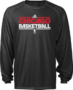 Chicago Bulls Adidas New Authentic On-Court Practice Climalite Performance Long Sleeve T Shirt