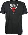 Chicago Bulls Black Primary Logo T Shirt by Adidas