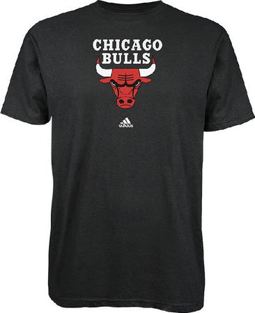 Chicago Bulls Black Primary Logo T Shirt by Adidas