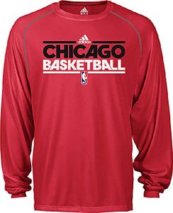 Chicago Bulls Heather Red Adidas New Authentic On-Court Practice Climalite Performance T Shirt