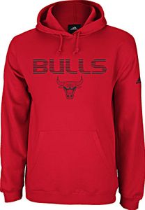 Chicago Bulls NBA Playbook Embroidered Red Hooded Sweatshirt by Adidas