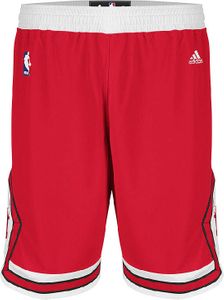 Chicago Bulls Red Embroidered Swingman Shorts By Adidas