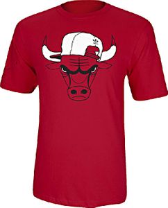 Chicago Bulls Red Snap Back Logo Tee Shirt by Adidas
