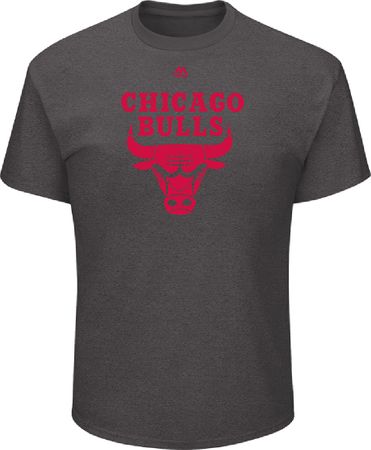Chicago Bulls Mens Charcoal Relentless Preparation Short Sleeve NBA T Shirt on Sale