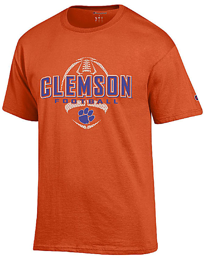 Clemson Tigers Men's Orange Football Short Sleeve T Shirt on Sale