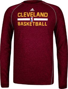 Cleveland Cavaliers Heather Wine Climalite Practice Long Sleeve Shirt by Adidas