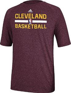 Cleveland Cavaliers Heather Wine Climalite Practice Short Sleeve Shirt by Adidas