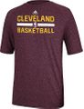 Cleveland Cavaliers Heather Wine Climalite Practice Short Sleeve Shirt by Adidas