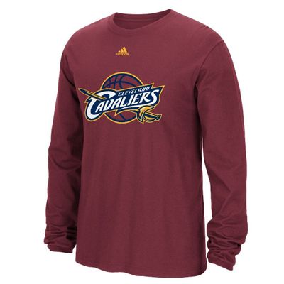 Cleveland Cavaliers Adidas Wine Huge Preferred Logo Long Sleeve T Shirt
