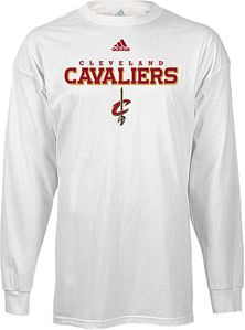 Cleveland Cavaliers NBA White Long Sleeve Tee Shirt By Adidas