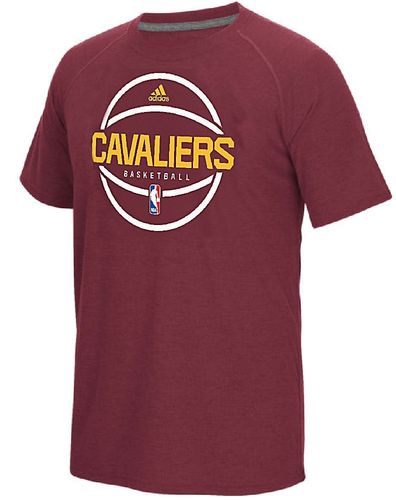 Cleveland Cavaliers Adidas  Wine Pre-Game Climacool Synthetic Short Sleeve T Shirt