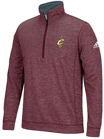 Cleveland Cavaliers Heather Wine Adidas 1/4 Zip 4 Corner Embroidered Synthetic Shirt